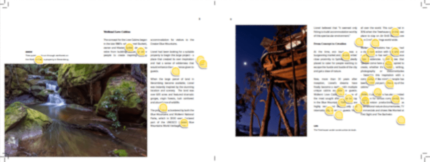 A blurry image of a page proof that shows many comments left by a proofreader.